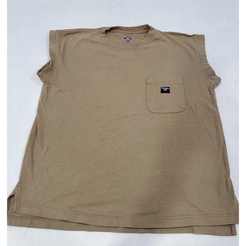 Walls Work‎ Wear, pocket , sleeveless shirt L Tan 100% Cotton Durable